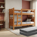 Ver imagem 1 de Beliche Adulto ou Infantil com 02 Colchões D33 Escada Lateral e Grade Completa – Segurança e Confort