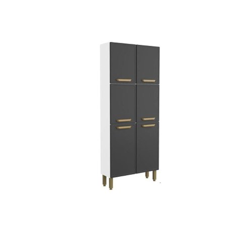 Paneleiro Cozinha Modulado Bella C/ 6 Portas 80cm Grafite Bertolini