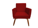 Ver imagem 2 de Kit 2 Poltronas Decorativa Nina Riscado Suede Vermelho Pés Madeira Ms Decor