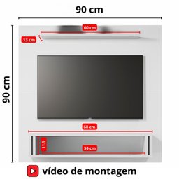 Painel Europa Tv 32 Polegadas Pequeno Quarto Suspenso Sala Rack Cor Off White/freijó - 5