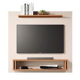 Painel Europa Tv 32 Polegadas Pequeno Quarto Suspenso Sala Rack Cor Off White/freijó - 2