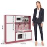 Cozinha Infantil com Refrigerador Diana em MDF Branco/Rosa-OFERTAMO - 10