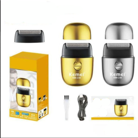 Barbeador Elétrico Profissional Km-c50, Aparador de Cabelo Dourado