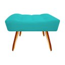 Ver imagem 5 de Kit Namoradeira + 1 Poltrona Decorativa Isis + 1 Puff Retangular Suede Azul Tifany Pés Madeira Ms De