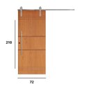 Ver imagem 3 de Porta Correr 7 Trilhos Soft Aparente Puxador Tubo 60cm 72x210cm Belíssima Rodam Abertura Direita Marrom