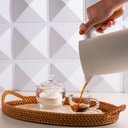 Ver imagem 6 de Jogo 4 Xícaras de Chá com Pires Café 180ml Cristal Wolff Pearl Incolor Mesa Posta