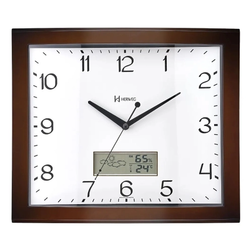 Relógio de Parede c/ Display 329 Marrom Degradê Herweg 6908