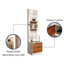 Ver imagem 3 de Torre Oratória para Santos com LED Nicho Decorativo em MDP 25mm Capela Religiosa Off White/Jequitiba
