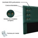 Ver imagem 5 de Kit Cabeceira e Calçadeira Recamier Casal 1,40m Gênova Veludo - Pallazio Verde Floresta