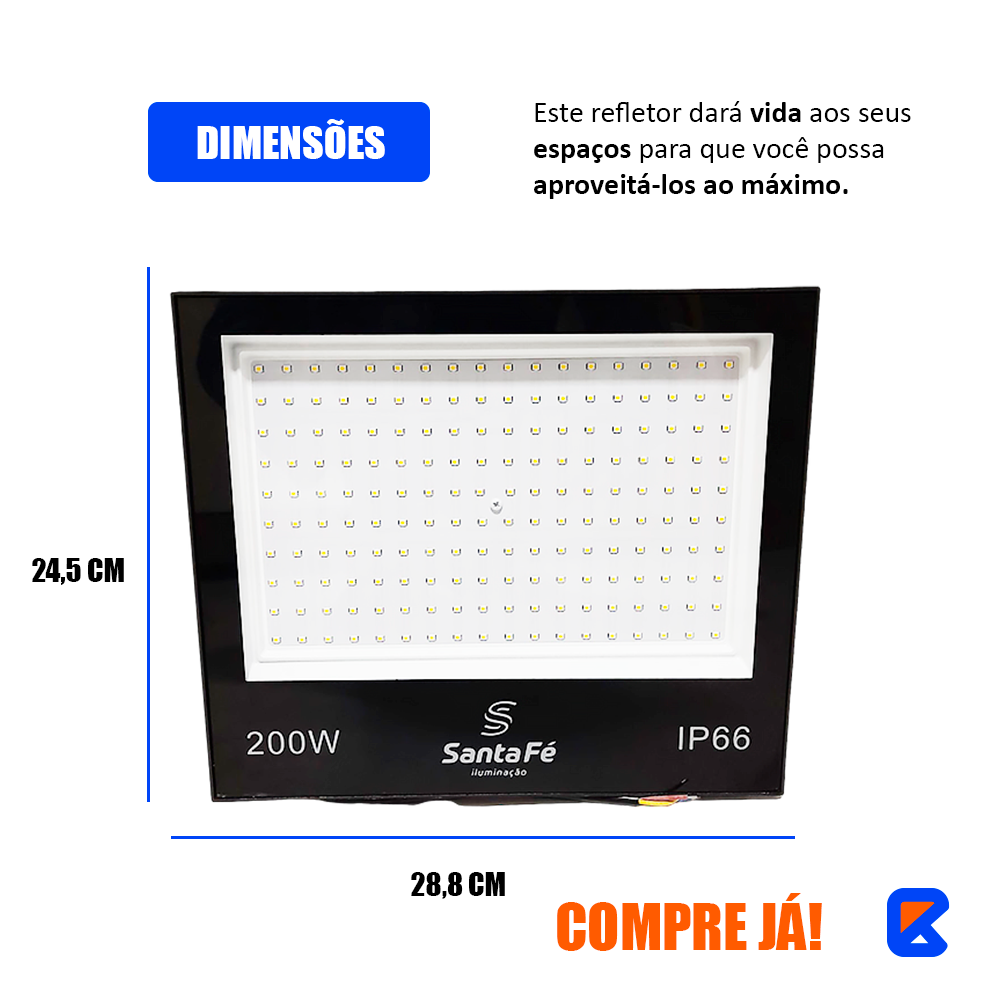 Refletor Led 200w 6.000k 16.000 Lumens Santa Fé - 4