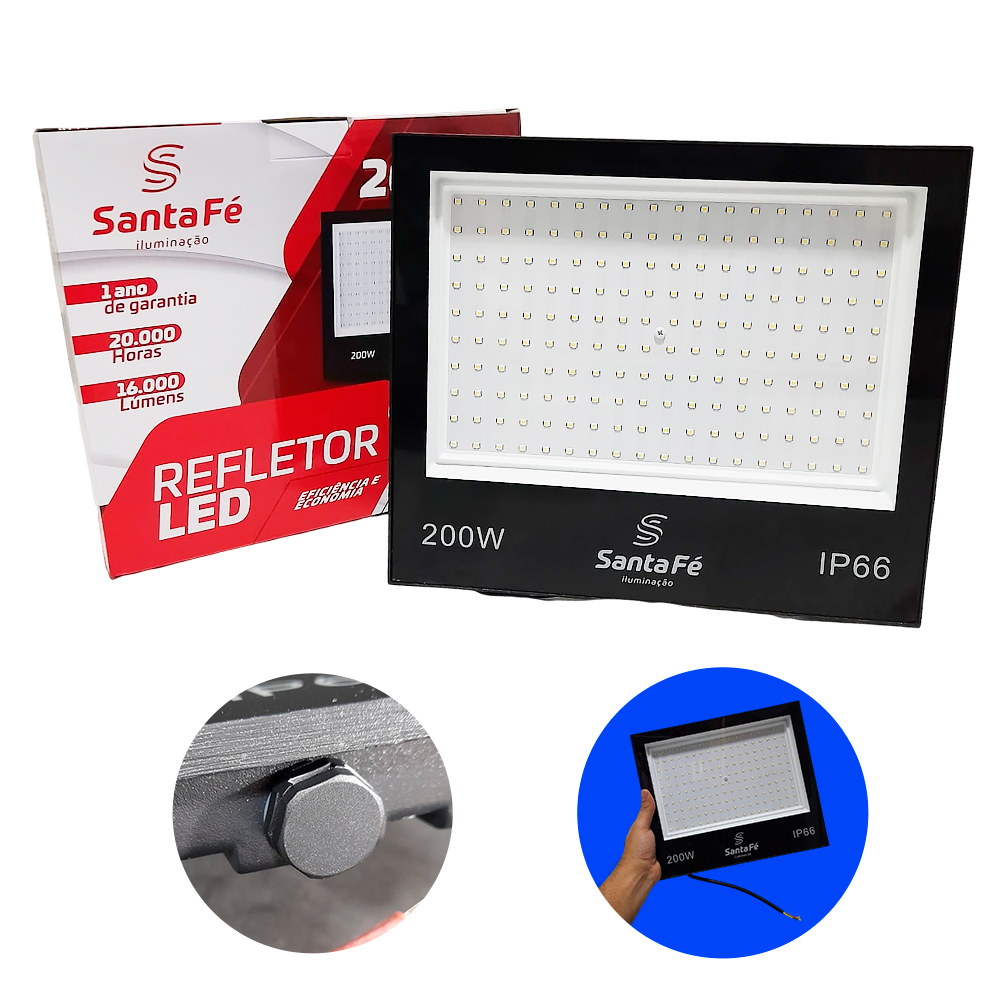 Refletor Led 200w 6.000k 16.000 Lumens Santa Fé