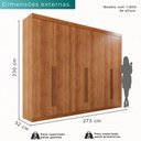 Ver imagem 3 de Guarda Roupa Casal 100% Mdf 6 Portas 6 Gavetas Itália - Mais Móveis Cinamomo