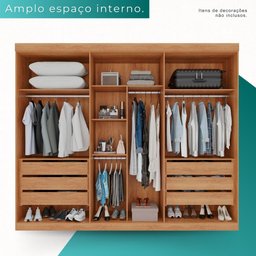 Guarda Roupa Casal 100% Mdf 6 Portas 6 Gavetas Itália - Mais Móveis Cinamomo - 4