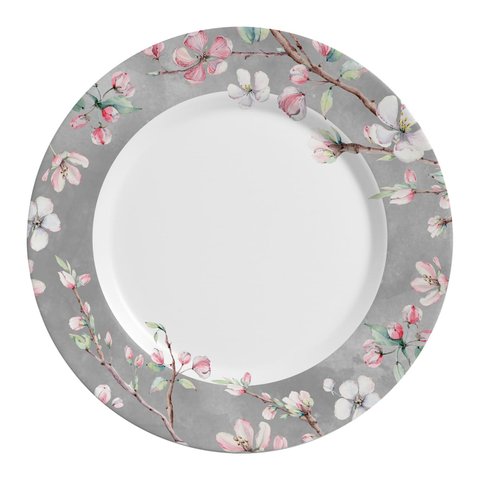 Conjunto com 6 Pratos Raso Colecao Sakura Kika Sato Ø29cm Alleanza Cerâmica