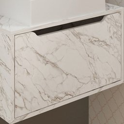 Gabinete com Cuba para Banheiro Bn3630x46 Marmore Branco Tecno Mobili - 7