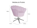 Ver imagem 3 de Kit 2 Poltronas Decorativa Pétala Base Giratória Metal Suede Rosê Ms Decor