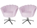 Ver imagem 1 de Kit 2 Poltronas Decorativa Pétala Base Giratória Metal Suede Rosê Ms Decor