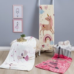 Manta Flannel Estampada Infantil Bouti Kids Solteiro - Unicórnio Bia Enxovais - 2