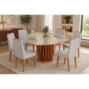 Ver imagem 1 de Mesa Sala Jantar Tokyo+6 Cadeiras Nara Neblina DJ Móveis