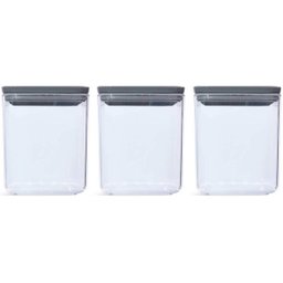 Conjunto de 3 Potes Herméticos 1l Potinhos de Plástico com Tampa Porta Mantimentos Plasvale - 1