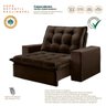 Sofá Retrátil e Reclinável Razone Copacabana com Molas No Assento Tecido Suede Marrom 1,30M - 2