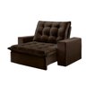 Sofá Retrátil e Reclinável Razone Copacabana com Molas No Assento Tecido Suede Marrom 1,30M - 1