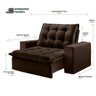 Sofá Retrátil e Reclinável Razone Copacabana com Molas No Assento Tecido Suede Marrom 1,30M - 4