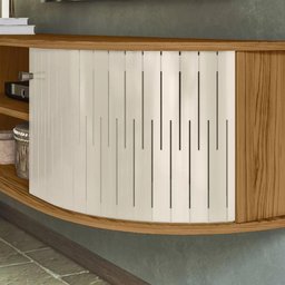 Painel e Bancada Silverstone para Tv 65" Cor Naturale Off White- Madetec - 6