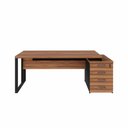 Ver imagem 4 de Mesa Escritório Diretor 1,70m a 1,92m 4 Gavetas Pé Metal F5