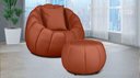 Ver imagem 1 de Kit Poltrona c/ Puff + Almofada Concha Veludo Terracota