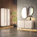 Ver imagem 1 de Conjunto Decorativo 1 Cristaleira e 1 Buffet Évora Benvenuto 2 Portas MDF MDP com Iluminação LED