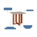 Ver imagem 2 de Mesa P/ Cozinha Flora C/ Tampo Madeirado C/ Vidro 95x95cm Cinamomo/off White - Cimol