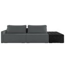 Ver imagem 3 de Sofá Ilha Modular para Sala 252cm com Puff Dublin K01 Bouclê Cinza e Sintético Preto - Lyam Decor