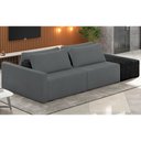 Ver imagem 2 de Sofá Ilha Modular para Sala 252cm com Puff Dublin K01 Bouclê Cinza e Sintético Preto - Lyam Decor