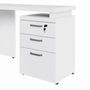 Ver imagem 7 de Escrivaninha em L com Gaveteiro Pé Painel F5 Contemporâneo 3 Gavetas 150cm Branco F5 Office