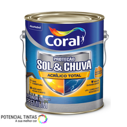 Latex Coral Sol e Chuva Acrilico Total Branco 3,6l - 1