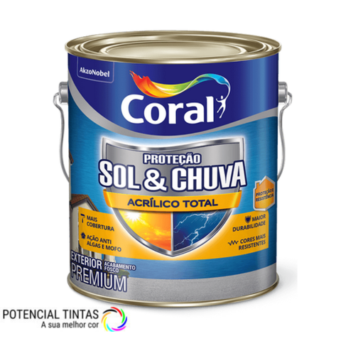 Latex Coral Sol e Chuva Acrilico Total Branco 3,6l