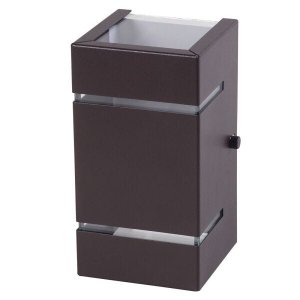 Arandela Katarina 8cm parede/muro 2 faxos de luz 2 frisos:marron