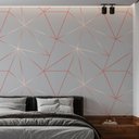 Ver imagem 1 de Papel de Parede Adesivo Zara Cinza Claro com Rosê Gold - 2,8m