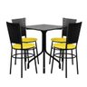 Conjunto Mesa Preta 70x70 Laumar com 4 Cadeiras Preta: Amarelo - 1