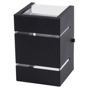 ARANDELA KATARINA 10cm 2 FAIXOS DE LUZ:preto