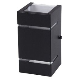 Arandela Katarina 8cm Parede/Muro 2 Faxos de Luz 2 Frisos:Preto - 1