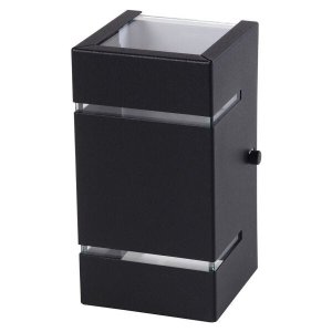 Arandela Katarina 8cm Parede/Muro 2 Faxos de Luz 2 Frisos:Preto
