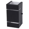 Arandela Katarina 8cm Parede/Muro 2 Faxos de Luz 2 Frisos:Preto - 1