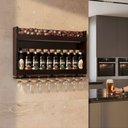 Ver imagem 5 de Adega Delenha Madeira Maciça Porta Rolhas e Taças Nogueira