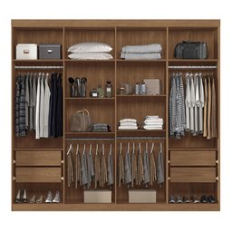 Guarda Roupa Casal Master New 8.4 8 Portas Jatobá com Espelho - Santos Andirá - 3