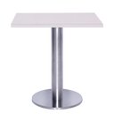 Ver imagem 1 de Mesa Beta Big Inox 75 Cm (alt) Disco Redondo Tampo Mdp Quadrado 70 Cm (larg) X 2,50 Cm (alt) Branco