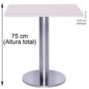 Ver imagem 5 de Mesa Beta Big Inox 75 Cm (alt) Disco Redondo Tampo Mdp Quadrado 70 Cm (larg) X 2,50 Cm (alt) Branco