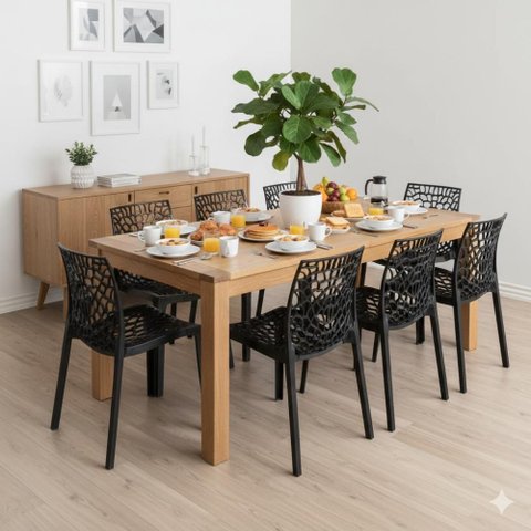 Kit 8 Cadeiras Gruvyer Empilhável Sala Jantar - Seat&co