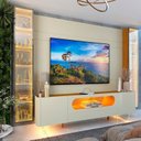 Ver imagem 7 de Rack com Painel para TV até 84 Polegadas com LED 100% MDF 293CMX238CM 1 Gaveta 4 Portas Luminare Nobre